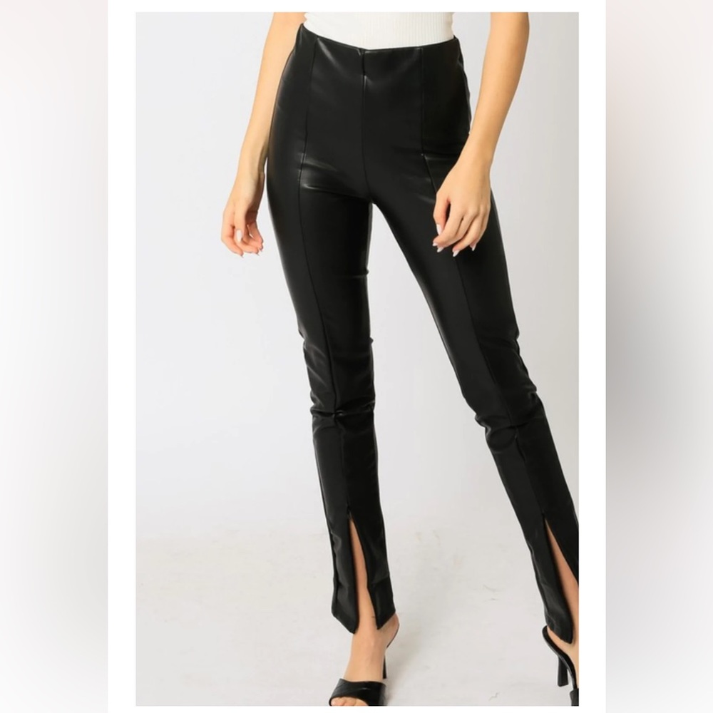 C Collection Black Leather Pants